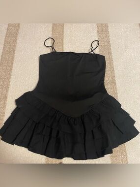 Little Black Ruffle Skort Dress